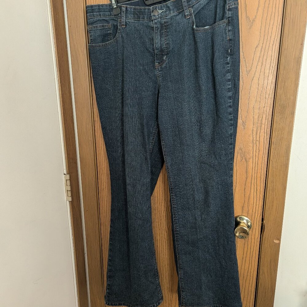 Westport Straight Leg Dark Wash Denim Blue Jeans Comfort Stretch-Women's 14 R